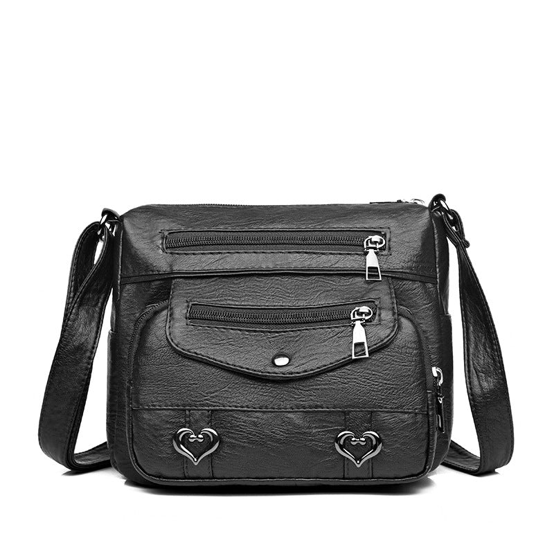 Soft-Leather Multi-pocket Shoulder Bag