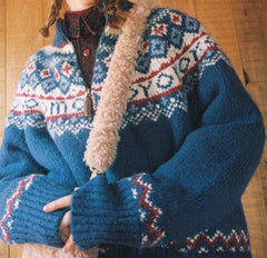 Fair Isle Vintage Pattern knit Cardigan