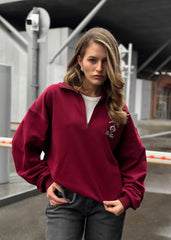 Bordeaux Half-Zip Fleece Pullover