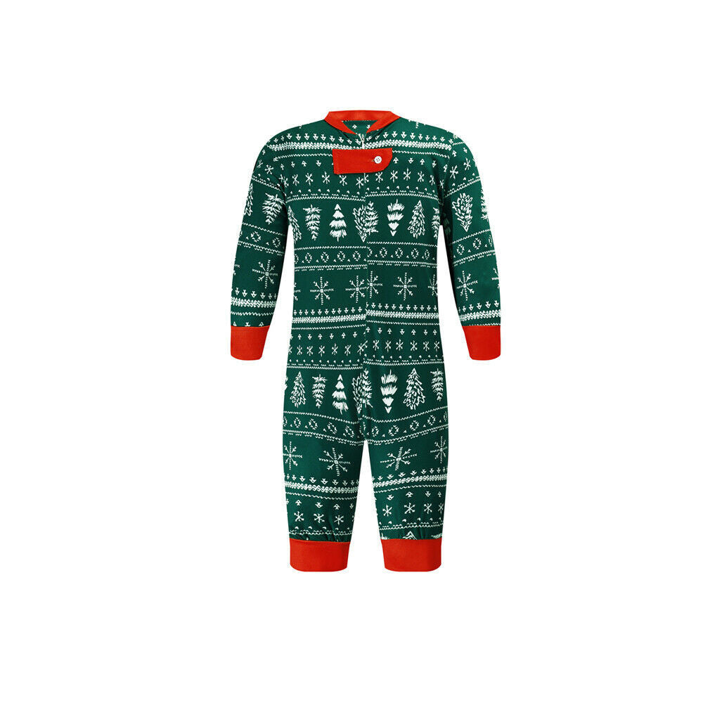 Green Christmas Tree Patterned Family Matching Pajamas Sets