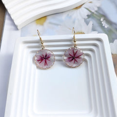 Drop Glue Dried Flower Eternal Flower Earrings