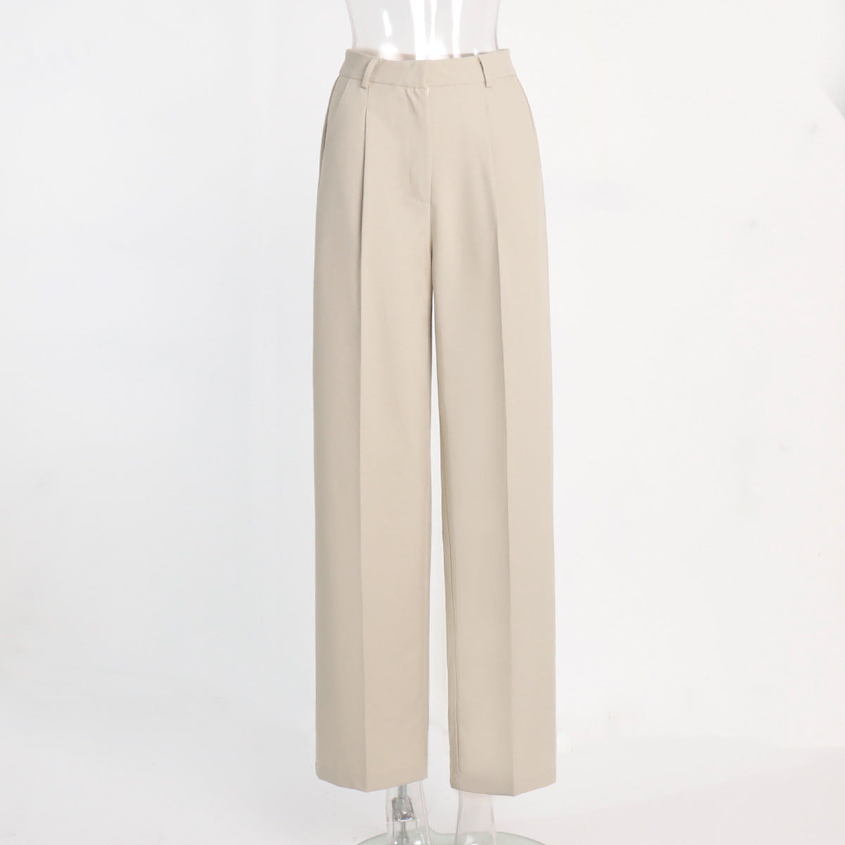 High-Waisted Straight-Leg Wide-Leg Suit Pant