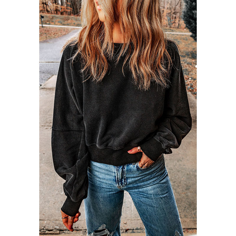 Autumn Solid Color Pullover Long Sleeve Top Women Personalized Backless Pickled Sweater Women Clothing