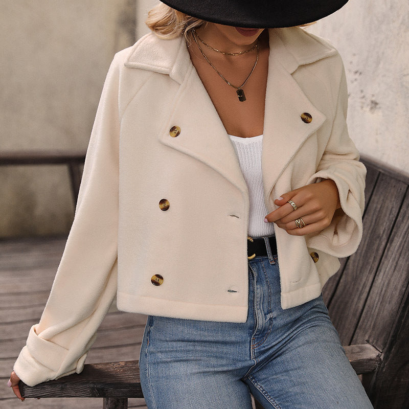 Women’s Solid Color Autumn Short Jacket – Stylish Outerwear for Fall