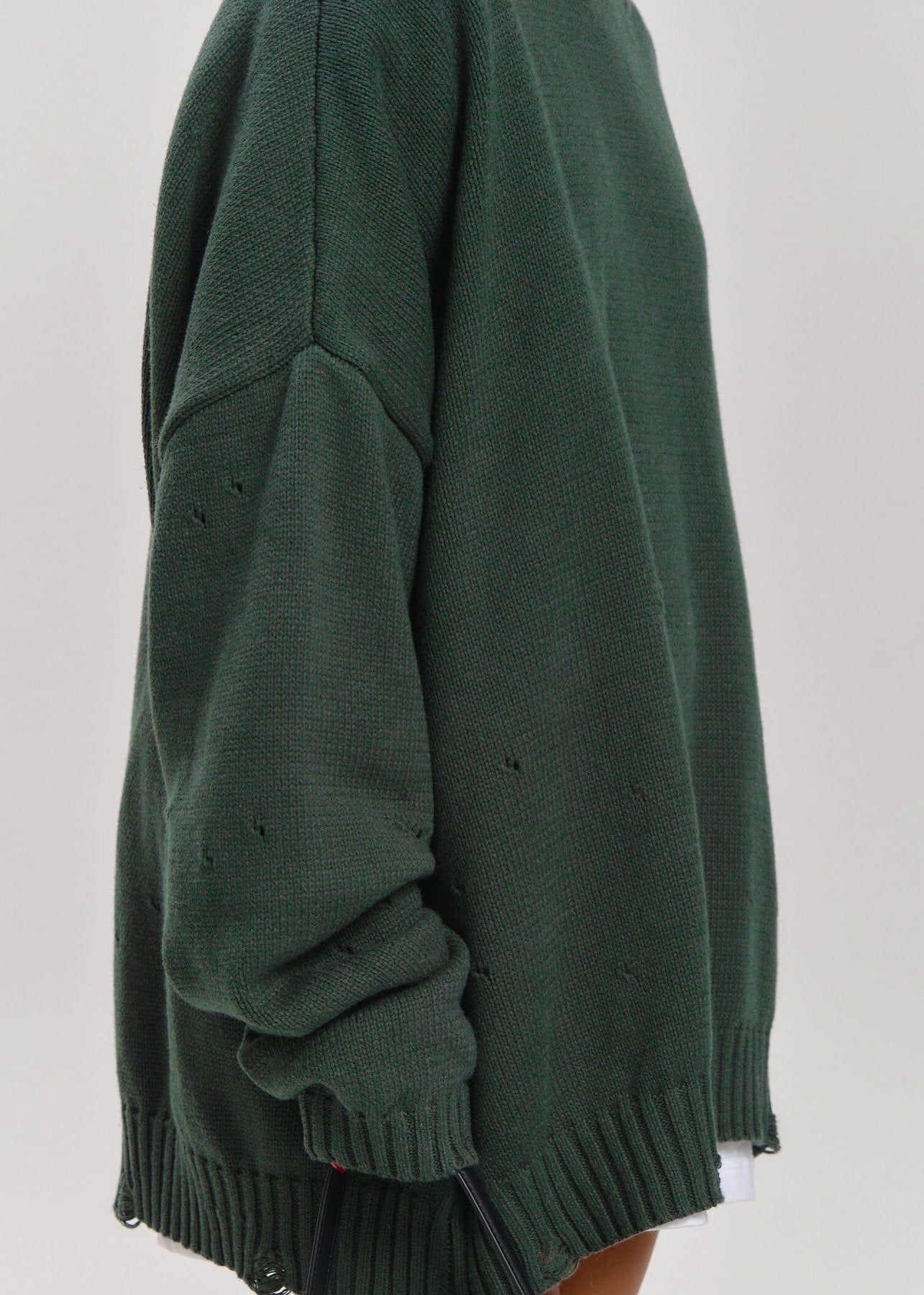 Forest Green Oversized Sweater - Casual Elegance