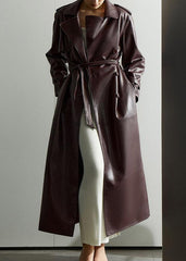 Empress Faux Leather Trench Coat