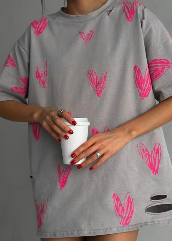 Heart Sketch Oversized Tee