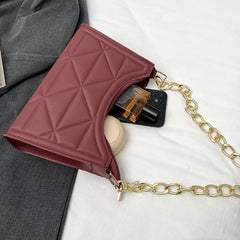 Rose-Gold Quilted Chain Bag