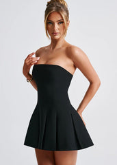 Elenor Strapless Pleated Mini Dress