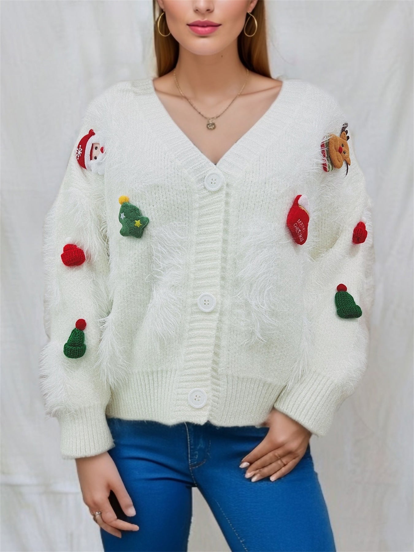 Christmas Elements Fluffy Knit Cardigan