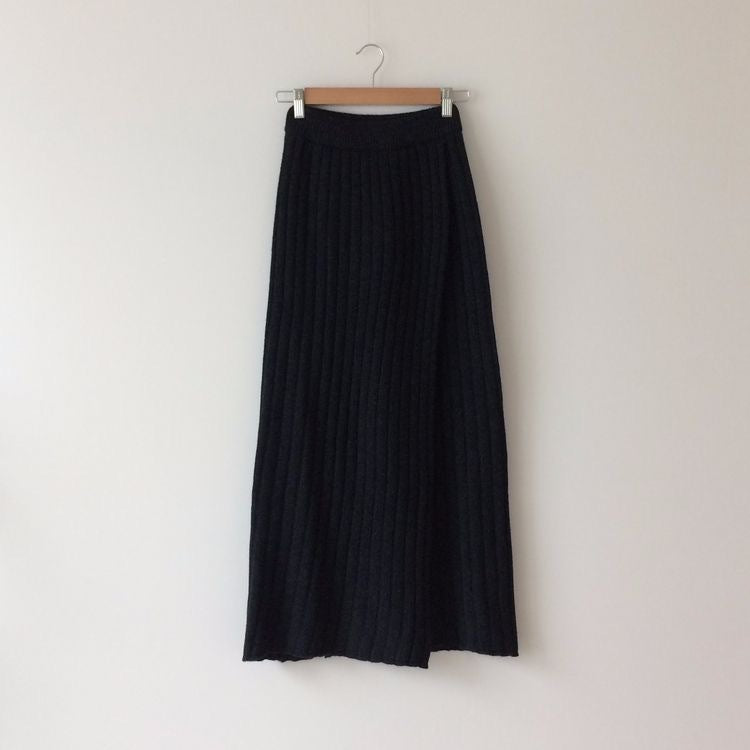 Autumn Winter Side Slit Sexy Design High Waist Slimming Pencil Skirt Knitted Half Wool Dress