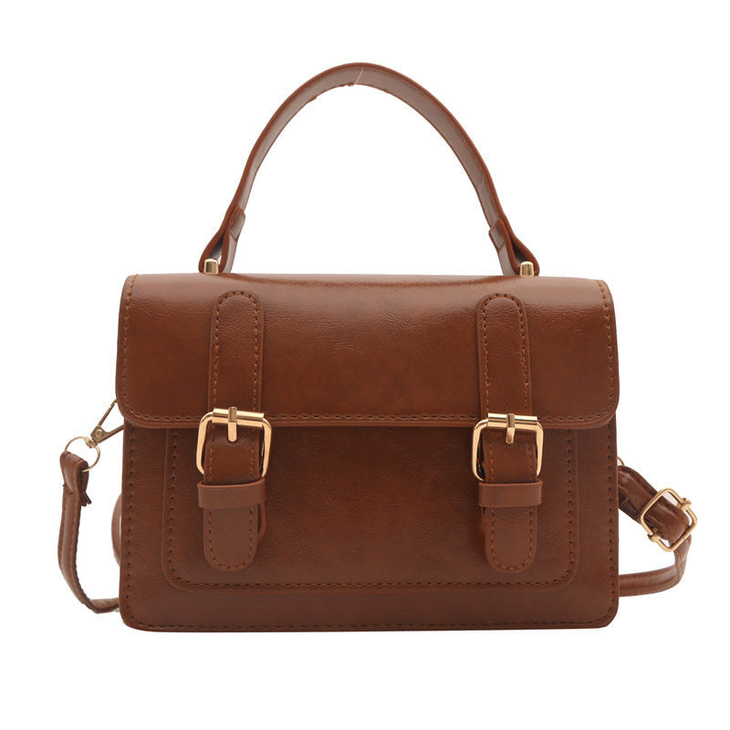 Vintage-Buckle Satchel