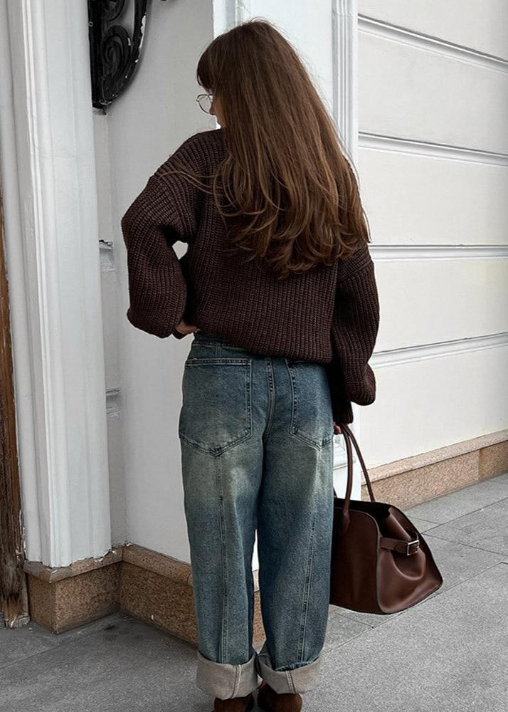 Cozy Chocolate Knit Pullover