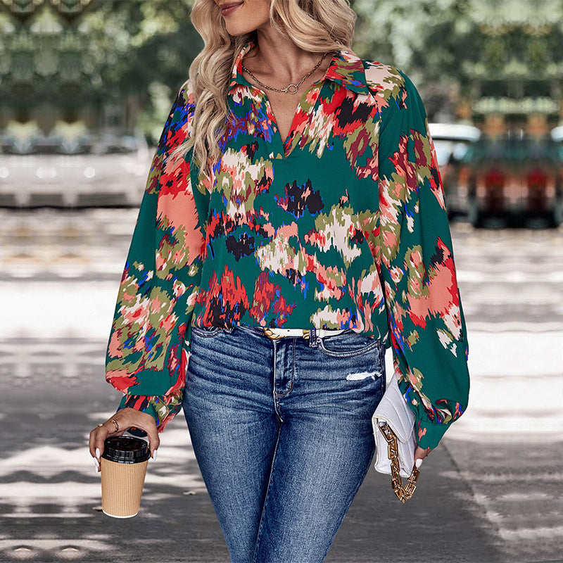 Autumn Women’s Long Sleeved Printed Shirt – Stylish and Comfortable