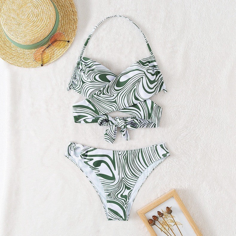 Olive Halter Bikini Set