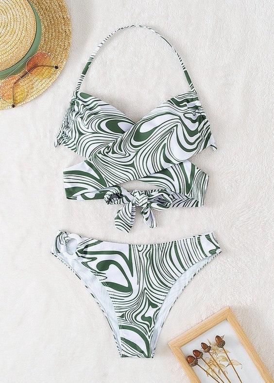 Swirl Wrap Two-Piece Swimsuit