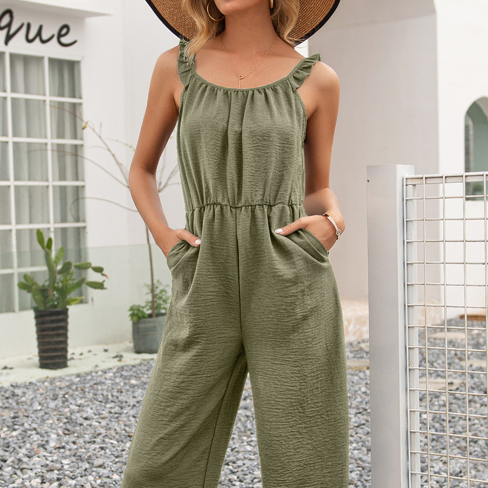 Summer Tank Tops Jumpsuit Women Casual Waist Tight Slim Fit Jumpsuit – Trendy Sleeveless Romper