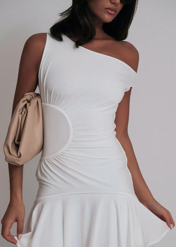 Asymmetrical Flare Hem Mini Dress