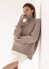 Luxe Ribbed Turtleneck Sweater