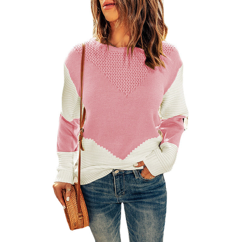 Knitted Top Women Autumn Winter Clothing Round Neck Bottoming Shirt Pullover Sweater