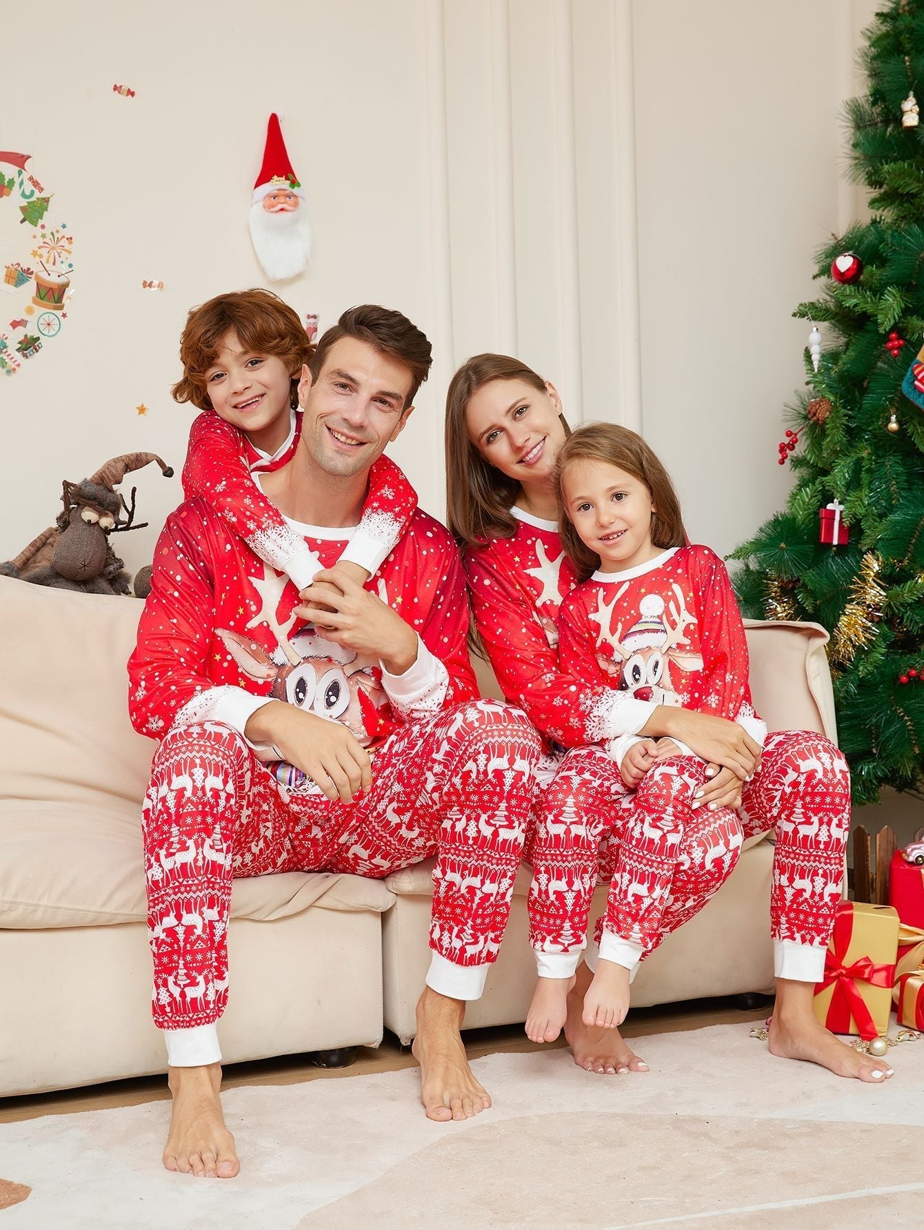 Snow Elk Fmalily Matching Pajamas (with Pet's )