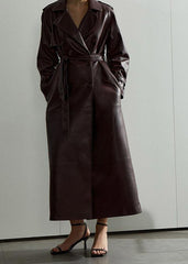 Empress Faux Leather Trench Coat