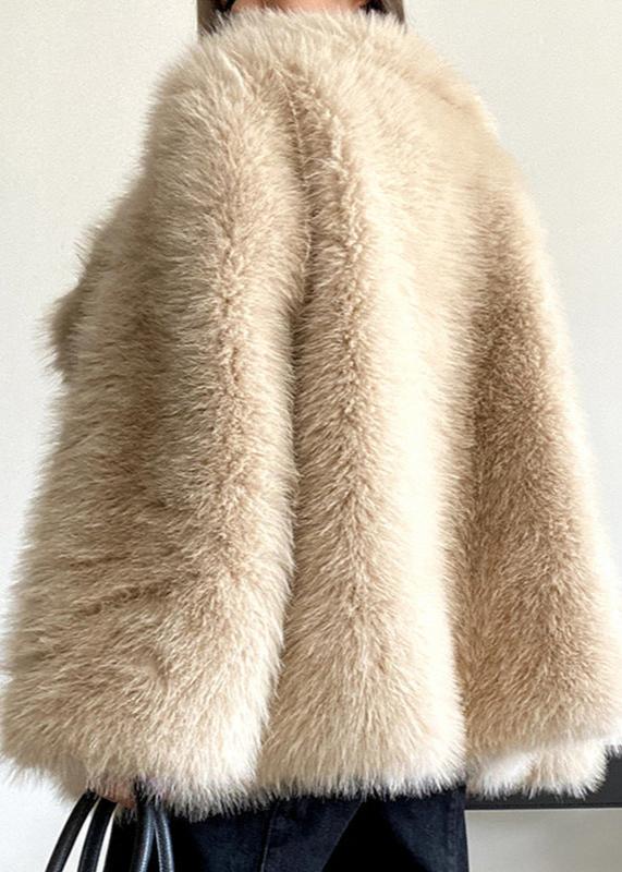 LuxeFox Suit Collar Fur Coat