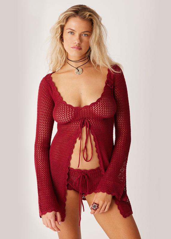 Scarlet Crochet Beach Cover-Up Set