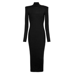 Spring Autumn Long Sleeved Knitted Dress Slim Fit Slimming Bottoming – High Quality