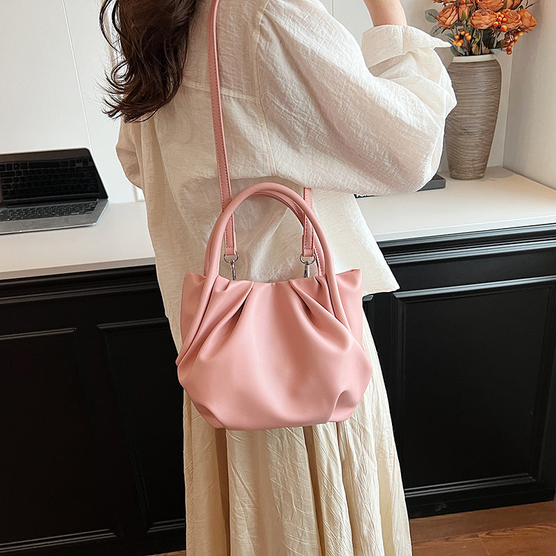 Soft-Blush Gathered Tote