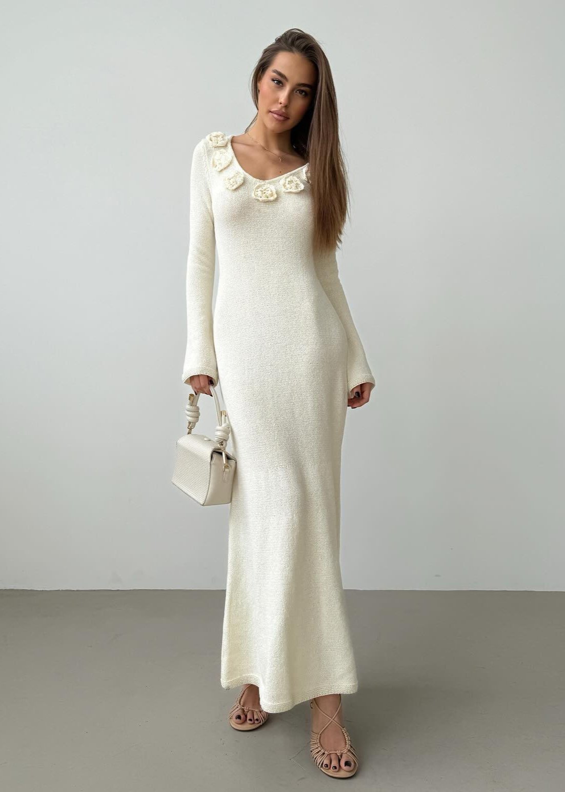 Elegance Embellished Maxi Knit Dress