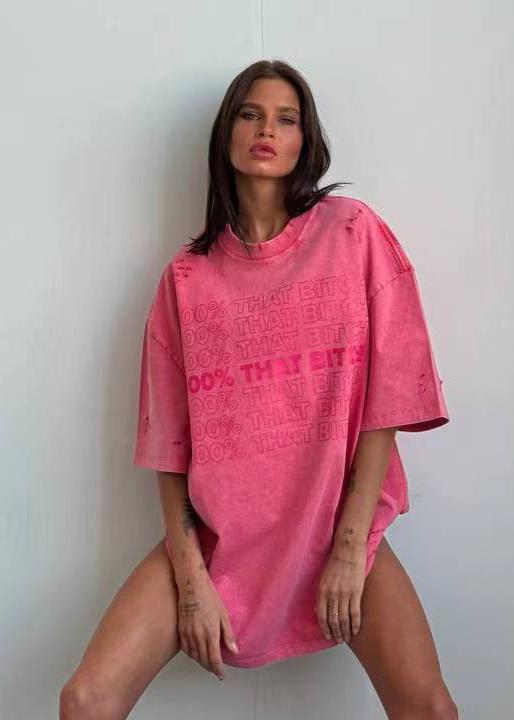 Pink Statement Oversized Tee