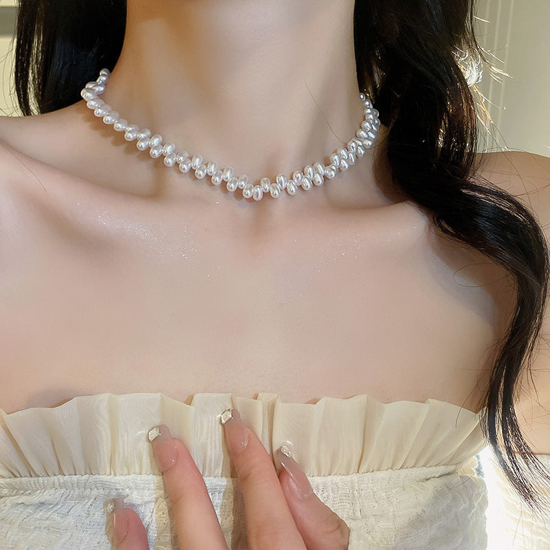 Long Pearl Pendant Necklace