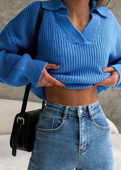 Collared Knit Sweater - Effortless Chic