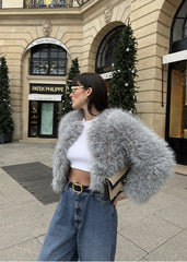 Luxe Faux Fur Crop Jacket