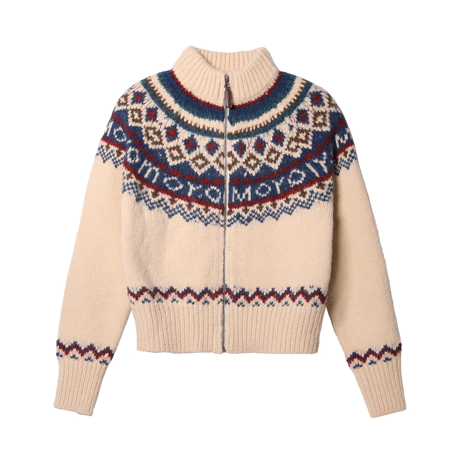 Fair Isle Vintage Pattern knit Cardigan