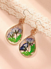 Blue Sulphureus Cosmos Resin Drop Earring