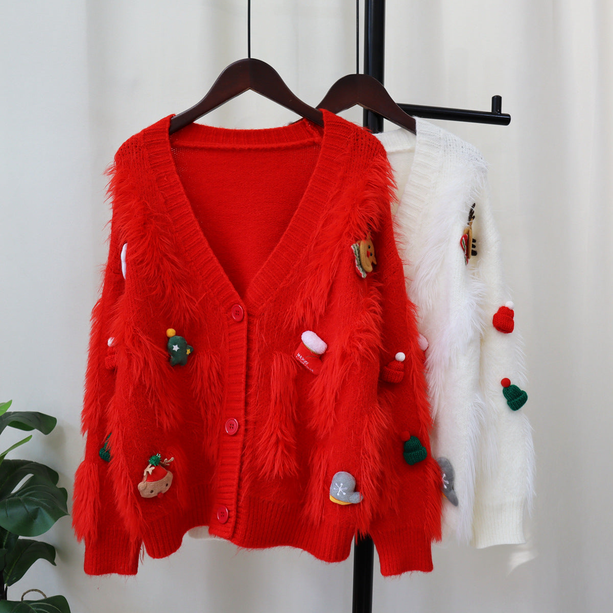 Christmas Elements Fluffy Knit Cardigan