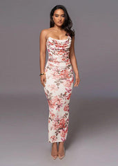 Floral Elegance One-Shoulder Midi Dress