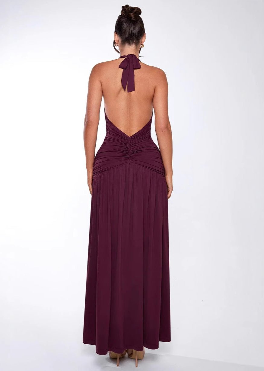 Amaranthine Halter Maxi Dress