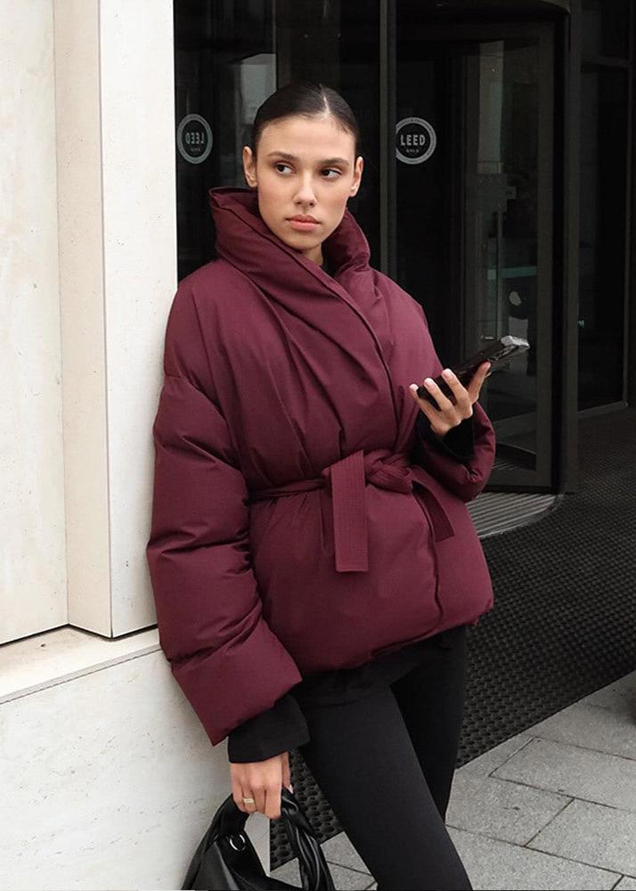 Luxe Belted Wrap Puffer Jacket