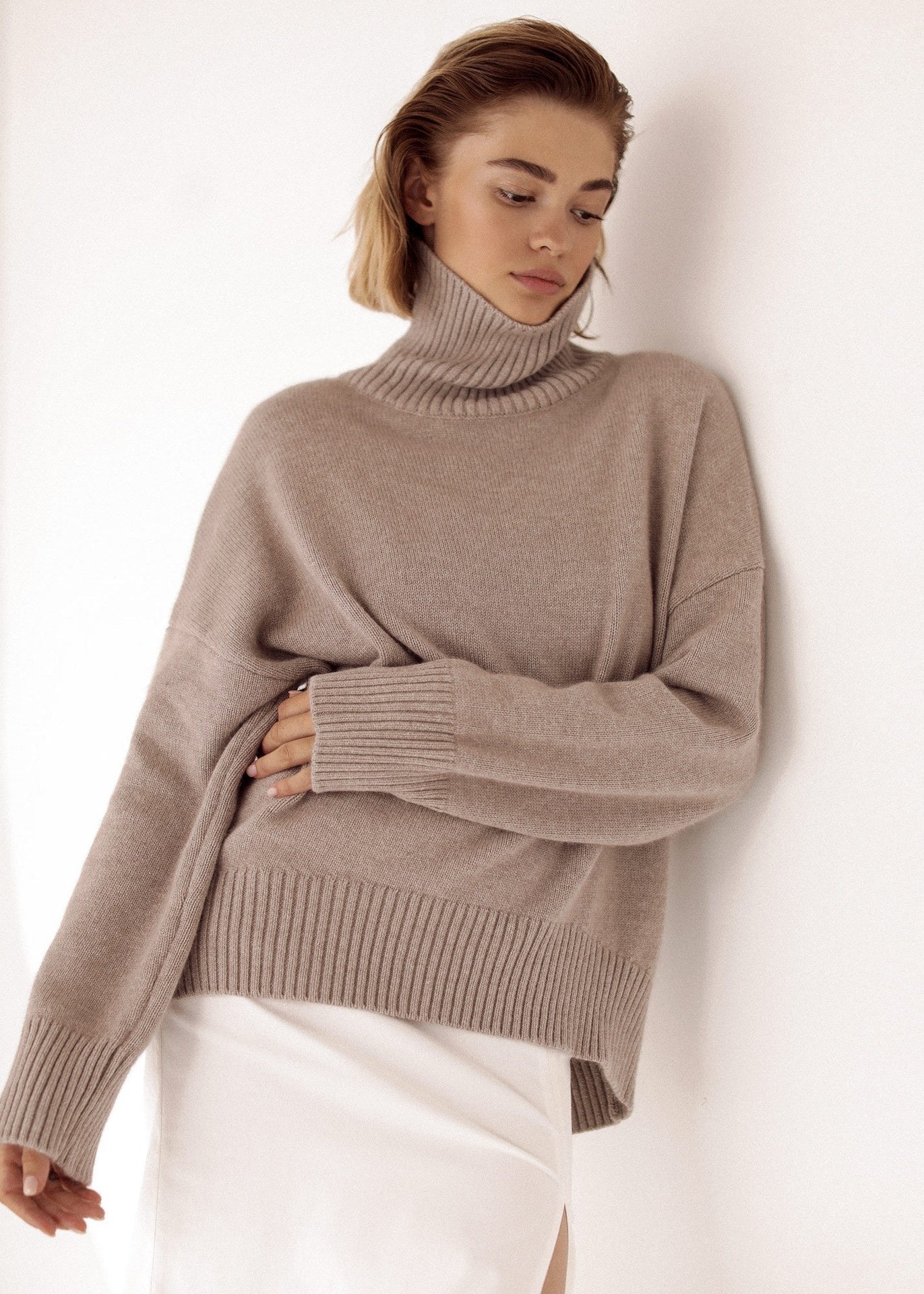 Luxe Ribbed Turtleneck Sweater