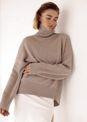 Luxe Ribbed Turtleneck Sweater