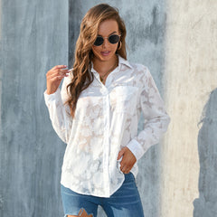 Women Clothing Loose Casual Chiffon Shirt Top with All Colors at Least