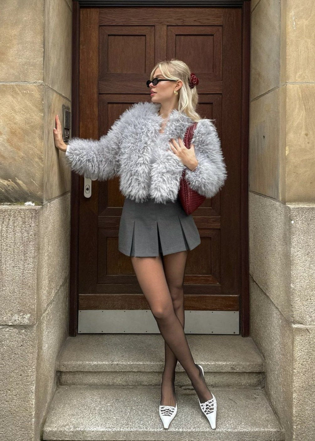 Elegant Plush Faux Fur Jacket