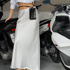 White Long Skirt for Women – Casual Office High Sense Clothing