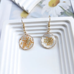 Drop Glue Dried Flower Eternal Flower Earrings