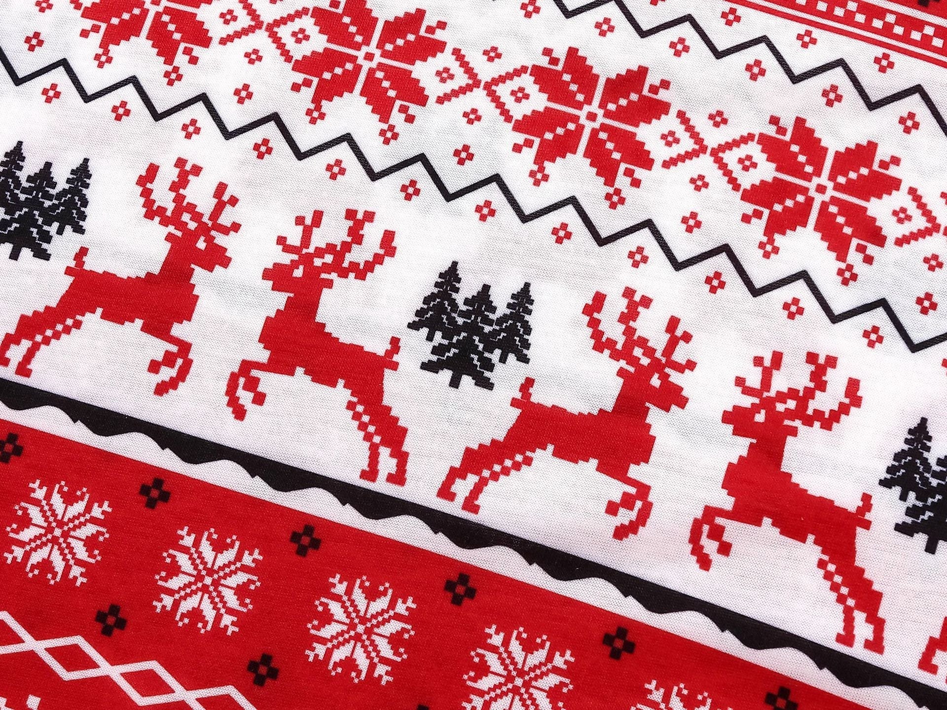 Red Christmas elk print Fmalily Matching Pajamas