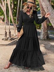 Long Sleeve Dress Autumn Winter Office Women Maxi Dress