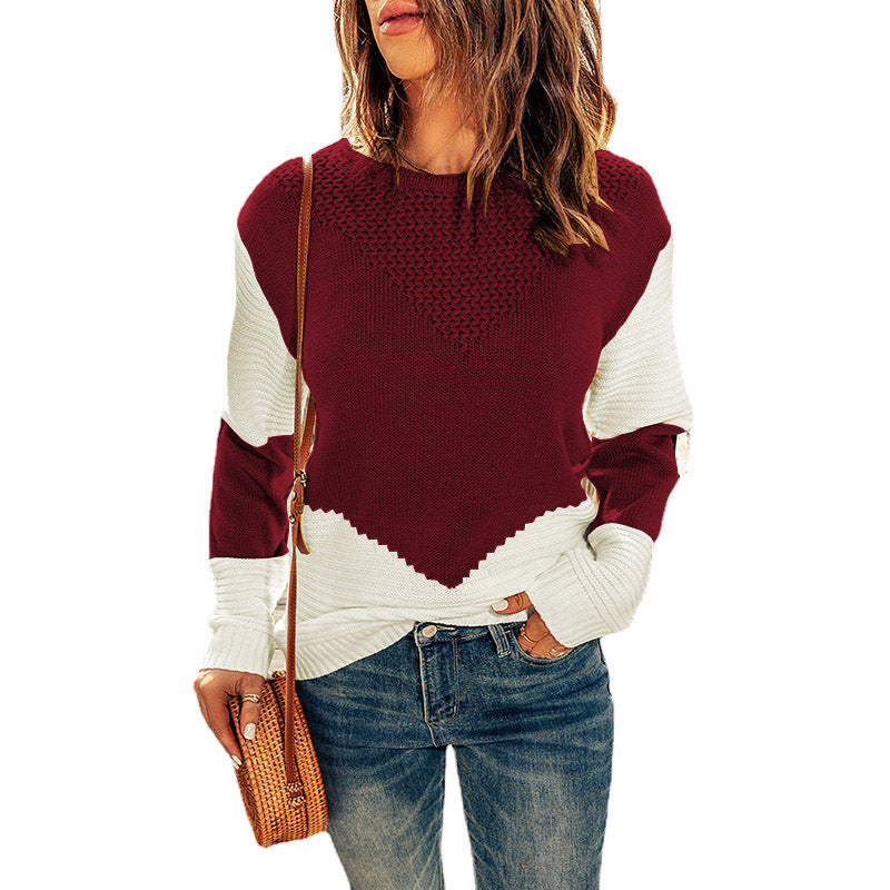 Knitted Top Women Autumn Winter Clothing Round Neck Bottoming Shirt Pullover Sweater